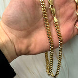 10K Solid Gold Cuban Chain 3.4mm