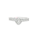 10K Dainty Diamond Square Halo Bridal Set