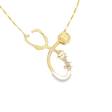 Stethoscope Gold Name Necklace