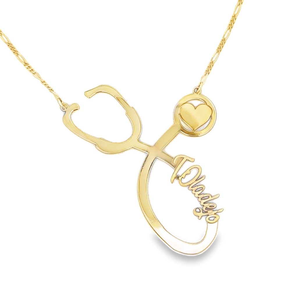 Stethoscope Gold Name Necklace