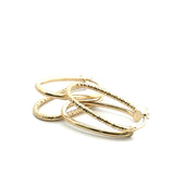 10k Yellow Gold Elongated Double Hoops