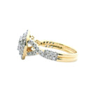 Double Halo 1 Carat Diamonds in 14kt Yellow Gold