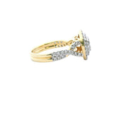 Double Halo 1 Carat Diamonds in 14kt Yellow Gold