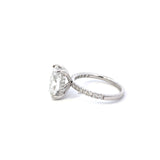 Oval Shape Hidden Halo Diamond Ring