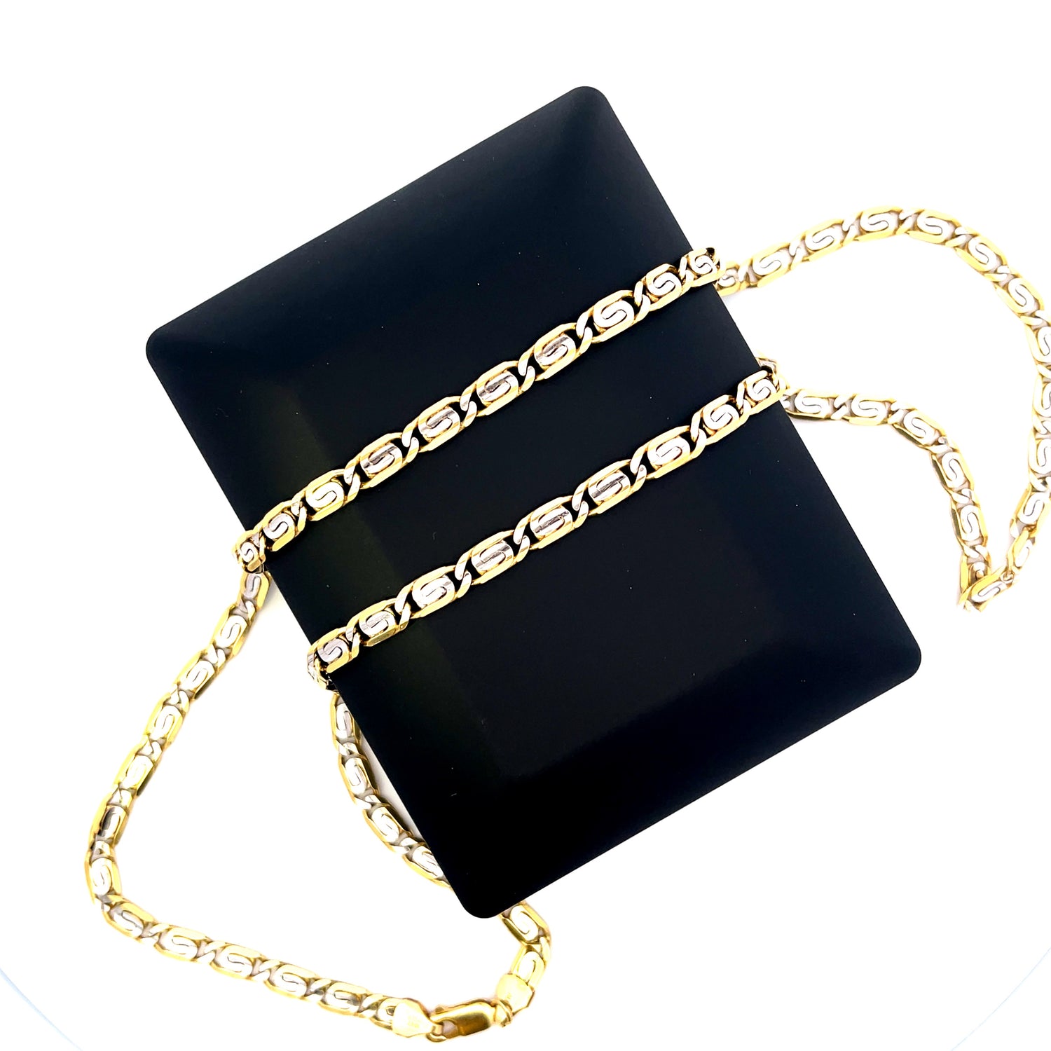 Solid Gold 10K Classic Two Tone Chain 5mm | Be Jolie