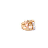 18K Gold Cuban Pyramid Woman Ring