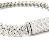 Silver moissanite Monaco Iced Out Bracelet 10mm