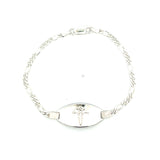 925 Silver Medic Bracelet Figaro Link 4mm