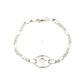 925 Silver Medic Bracelet Figaro Link 4mm