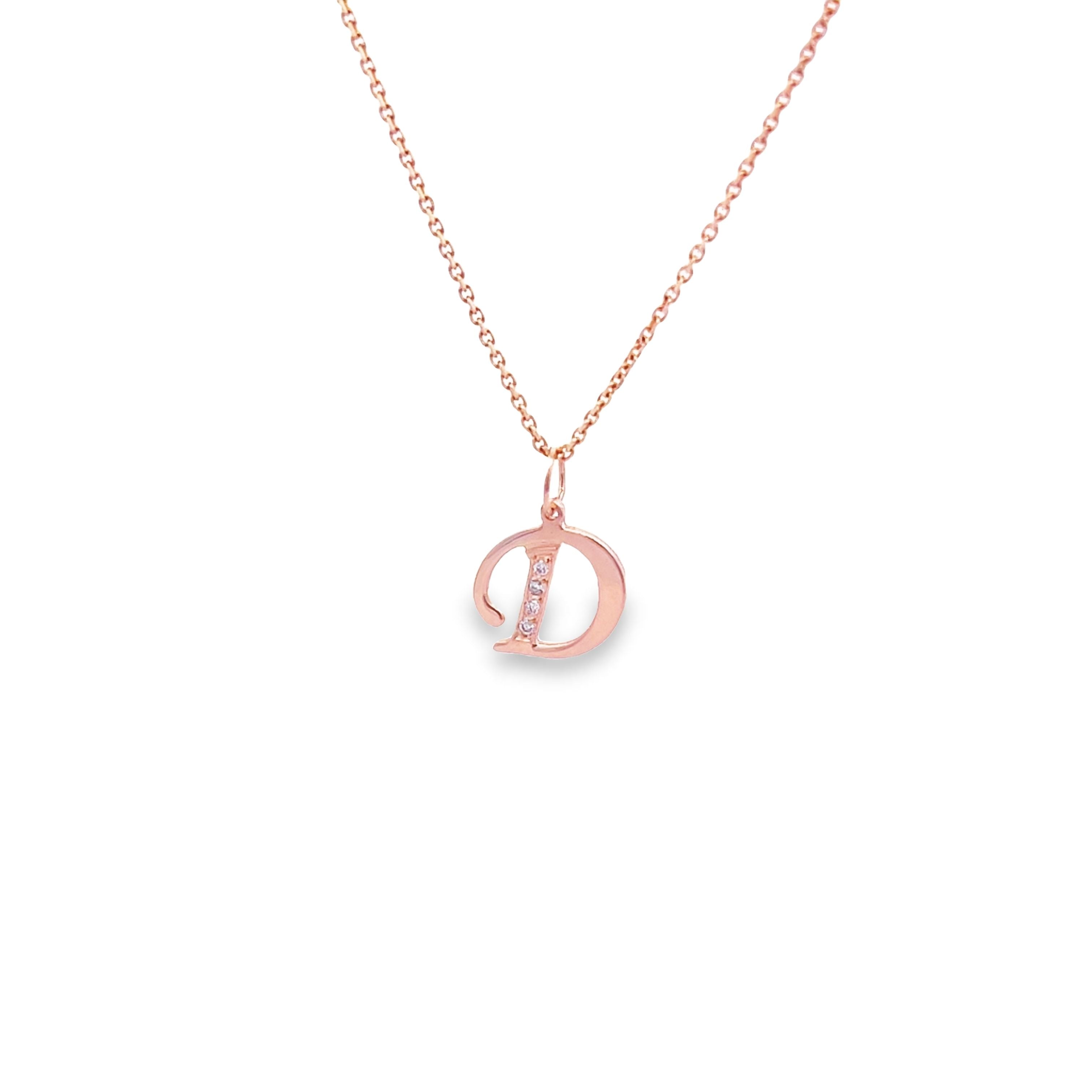 Diamond Initial Gold Necklace