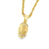 Gold Diamond Football Pendant