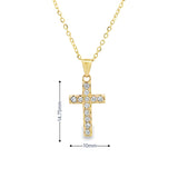 14k Dainty Diamond Gold Cross Pendant