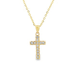 14k Dainty Diamond Gold Cross Pendant