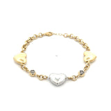 Heart Bracelet 10K 2 Tone Gold