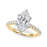 Hidden Halo Marquise Diamond Engagement Ring - Esmeralda