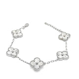 Large Silver Laser Clover Bracelet S925