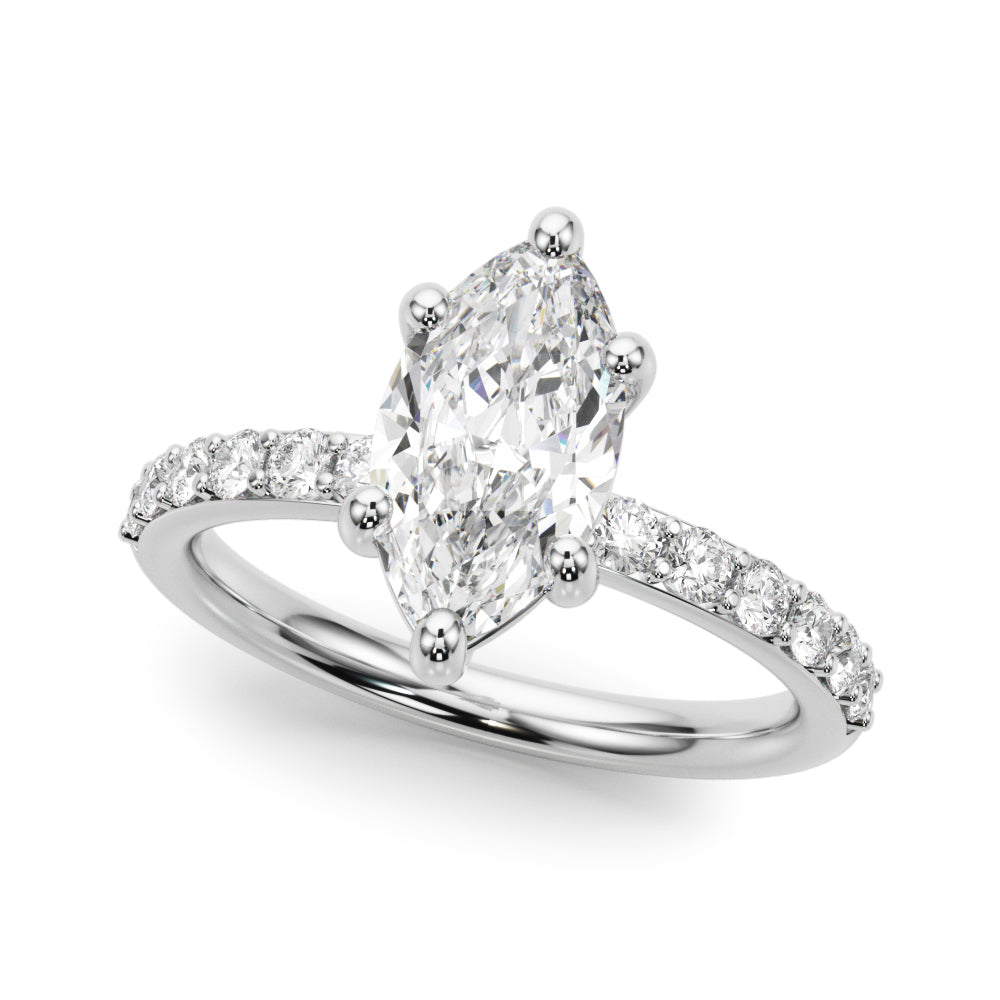 Marquise Shape Diamond Engagement Ring- Omega