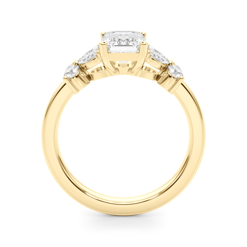 Emerald Cut Shape Diamond Engagement Ring- Marki