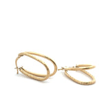 10k Yellow Gold Elongated Double Hoops