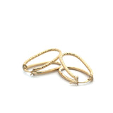 10k Yellow Gold Elongated Double Hoops