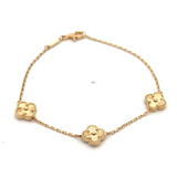 18k Gold Small Clover Bracelet Ladies