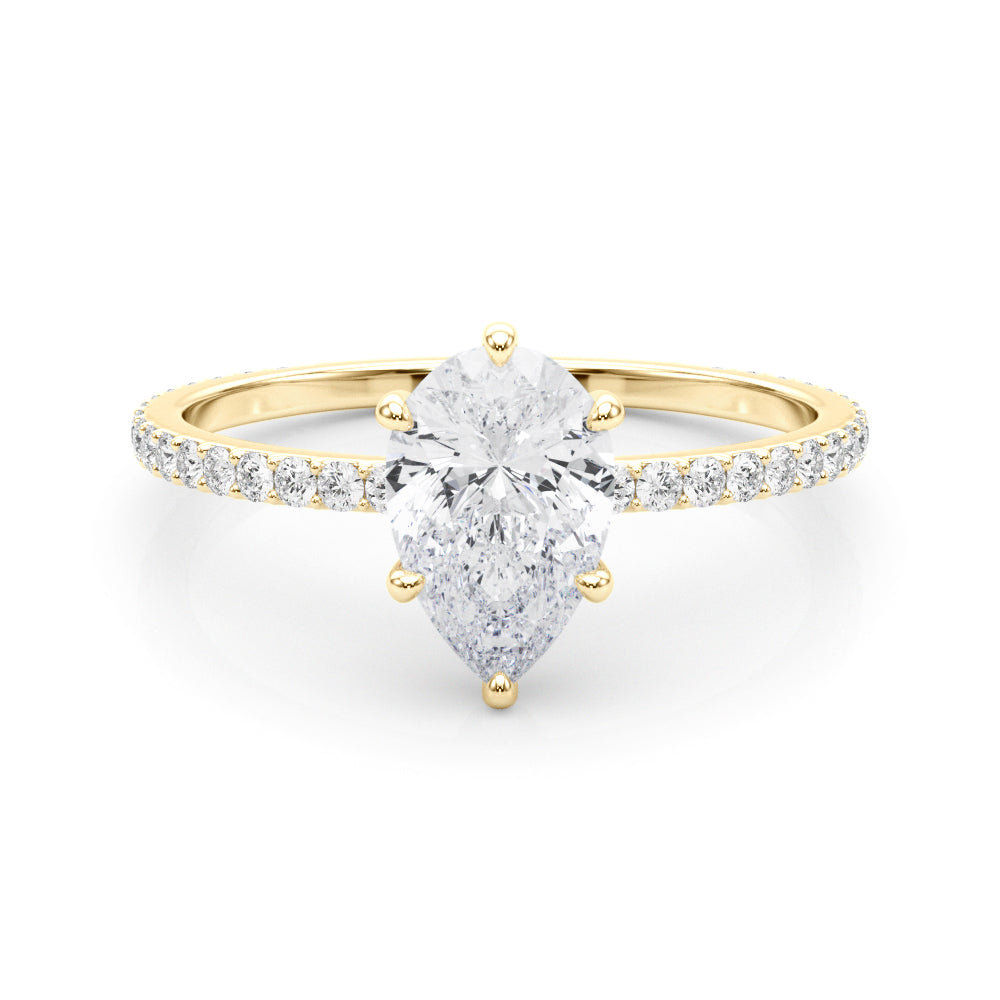 Pear Shape Diamond Engagement Ring- Omega