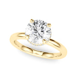 Classic Double Hidden Halo Engagement Ring-Irene