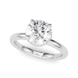 Classic Double Hidden Halo Engagement Ring-Irene