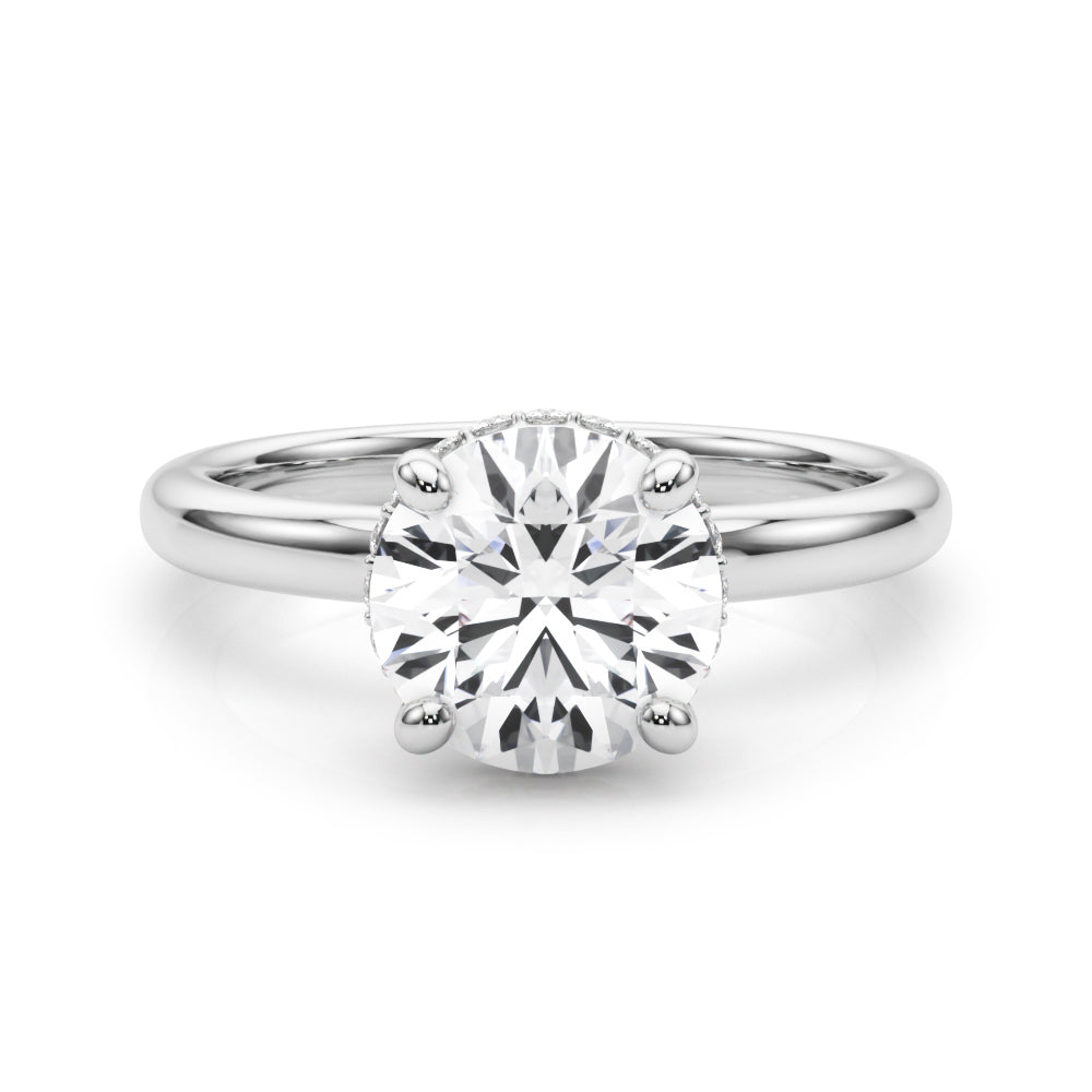 Classic Double Hidden Halo Engagement Ring-Irene