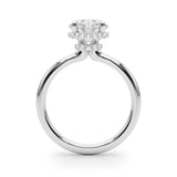 Classic Double Hidden Halo Engagement Ring-Irene