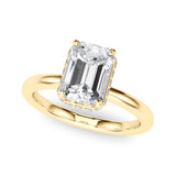 Double Hidden Halo Emerald Cut Engagement Ring