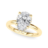 Pear Shape Double Hidden Halo Engagement Ring