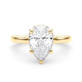 Pear Shape Double Hidden Halo Engagement Ring