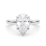 Pear Shape Double Hidden Halo Engagement Ring