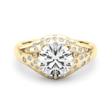 Round Brilliant Shape Engagement Ring- Fancy