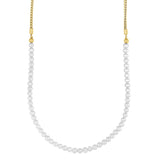 3.5MM FRANCO & PEARLS NECKLACE