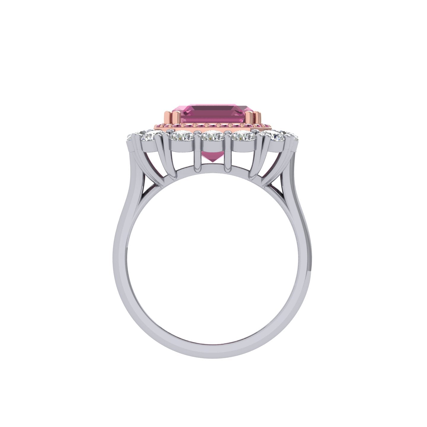 Pink Diamond Cushion Cut Royal Design