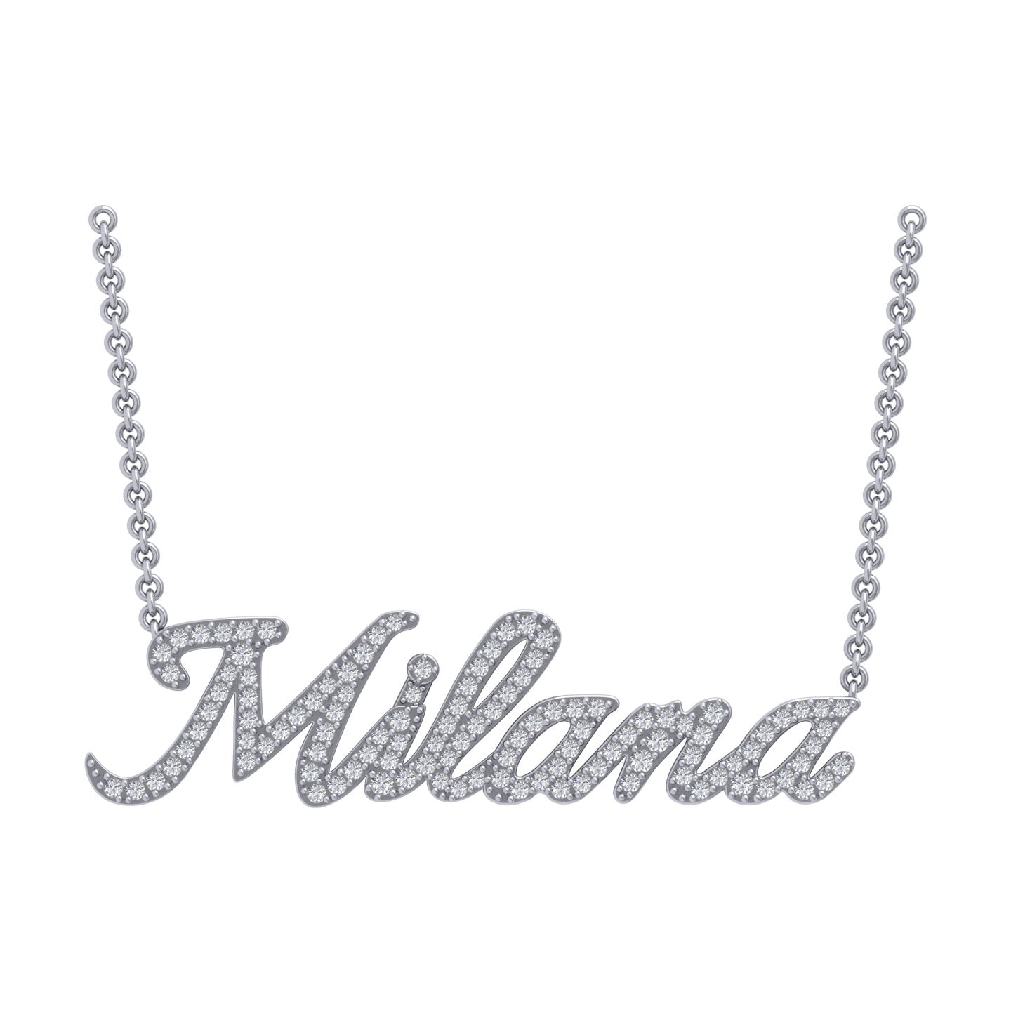 Diamond Name Necklace 14k Gold