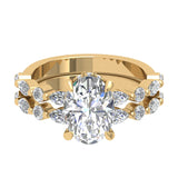 14K Oval Hidden Halo Diamond Engagement Ring