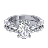 14K Oval Hidden Halo Diamond Engagement Ring