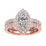 Marquise Halo Diamond Engagement Ring Avi