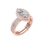 Marquise Halo Diamond Engagement Ring Avi