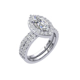 Marquise Halo Diamond Engagement Ring Avi