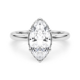 Double Hidden Halo Marquise Cut Diamond Engagement Ring