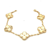 18k Gold Large 5 Clover VCA Bracelet