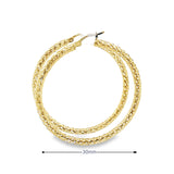 10K Gold Earring Hoops 30mm