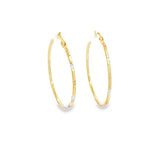 10K 3 Tone Gold Earring Hoops 40mm