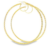 10K Gold Earring Hoops 55mm Thin