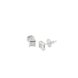 Square Cubic Stud Silver 925S Earrings - Leo