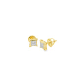 Square Cubic G-P Silver 925S Stud Earrings - Mike